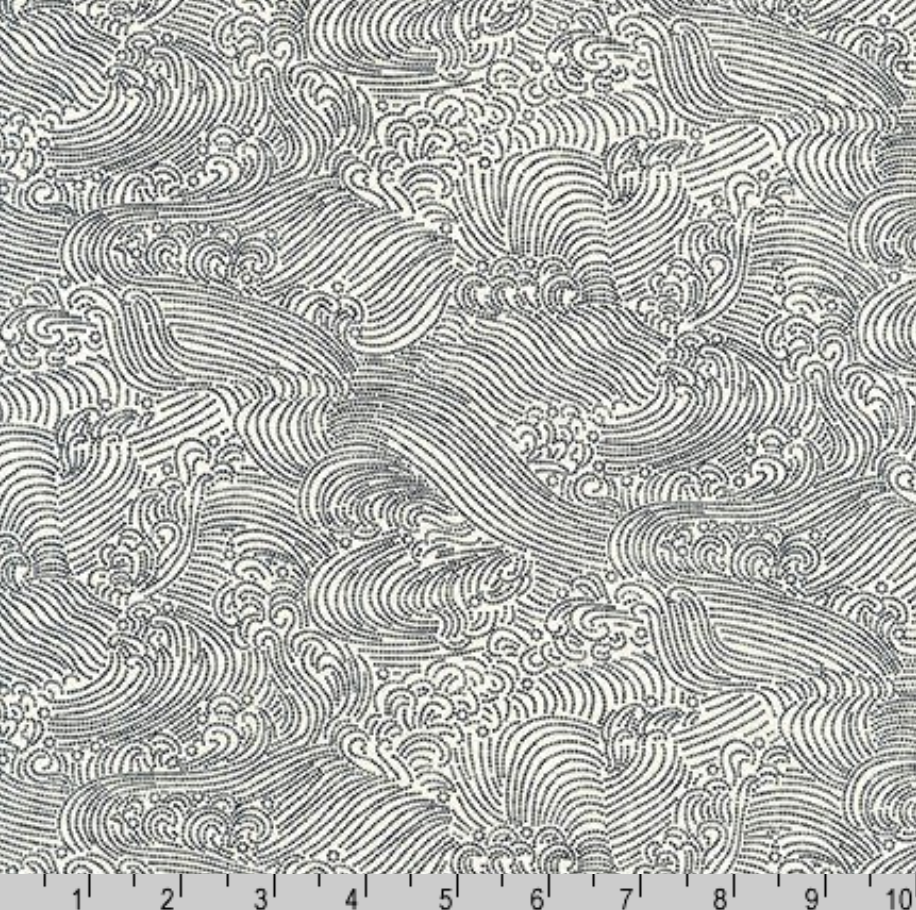 Sevenberry Nara Homespun White Wave fabric